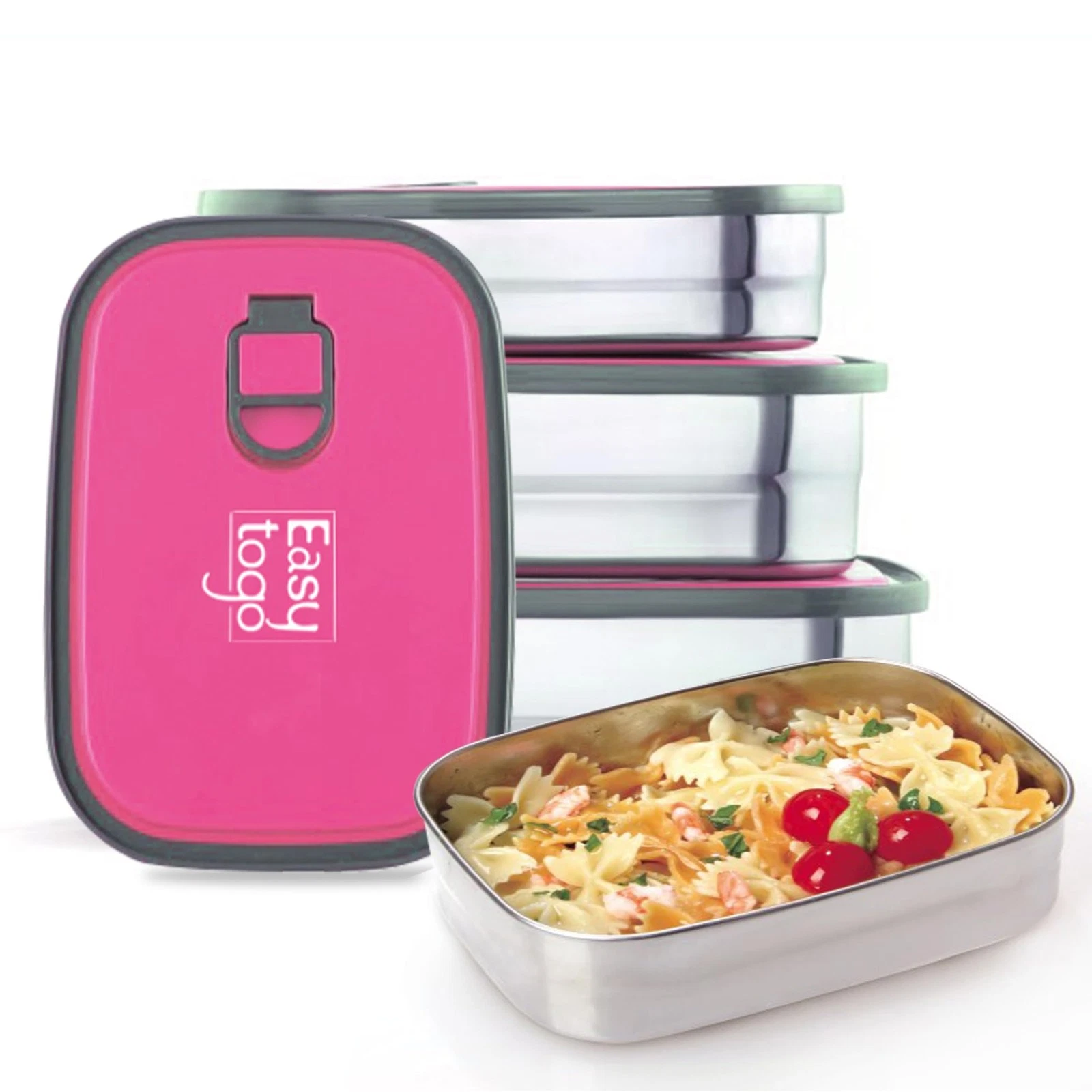 3-Pack Stainless Steel Lunch Containers – Airtight Leakproof Food Storage Box...