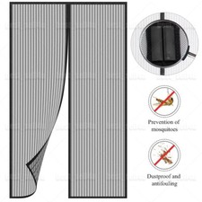 Magnetic Screen Door Mesh Curtain Durable Heavy Duty Mosquito Net Bug Hands Free