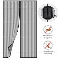 Magnetic Screen Door Mesh Curtain Durable Heavy Duty Mosquito Net Bug Hands Free