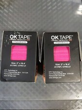 2 Pk -OK TAPE Kinesiology Tape 20 Strips Each Precut - Latex Free Orange Z11