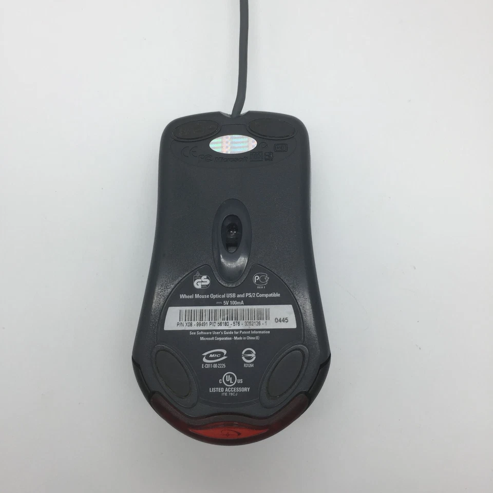 Microsoft Wheel Mouse Optical USB X802382 1.1A Black Tested Free Shipping - Image 3 of 4