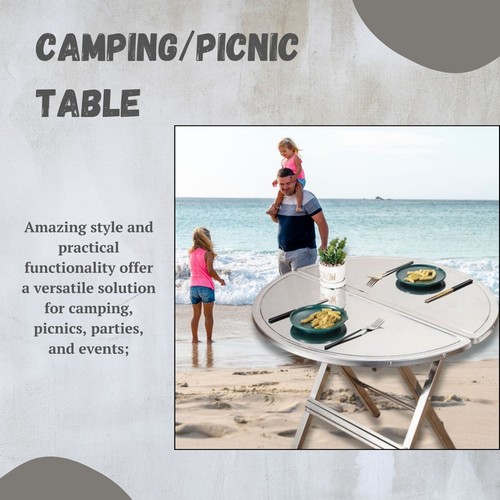Portable Folding Table - Stainless Steel, Anti-Rust, Indoor/Outdoor - Picture 5 of 10