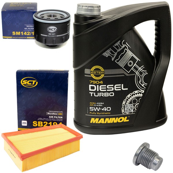 MotoröL Filter Set 5W40 5 Liter + ÖLablassschraube FüR Renault Kangoo Express-image