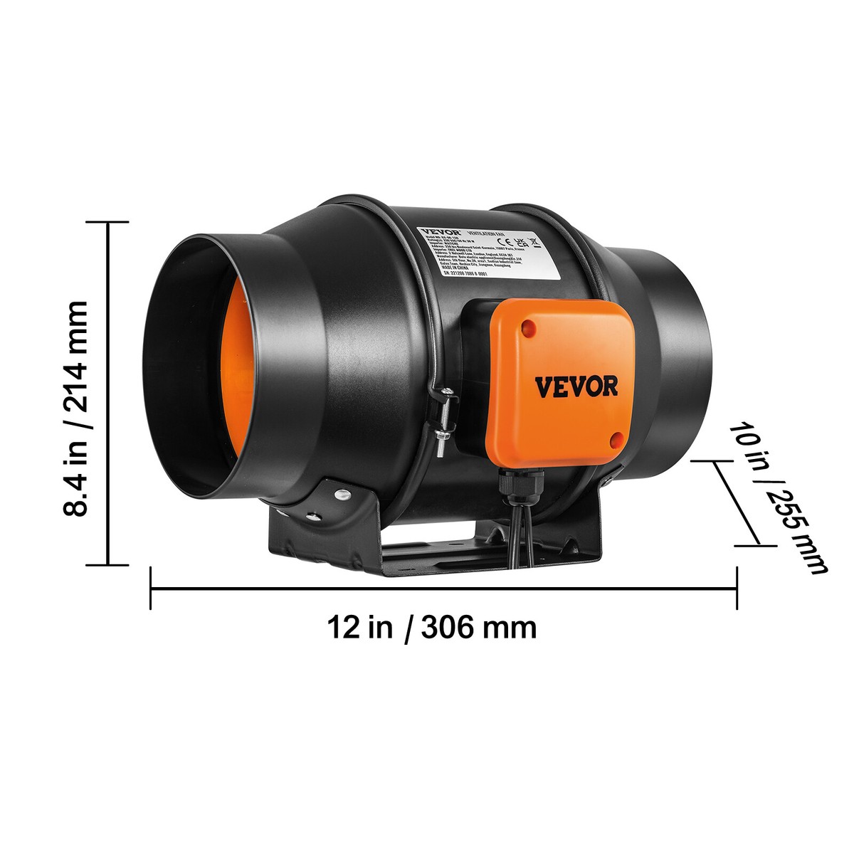 VEVOR Ventilateur D'extraction à Volets, 35,6 Cm Avec Contrôleur De - Foto 6