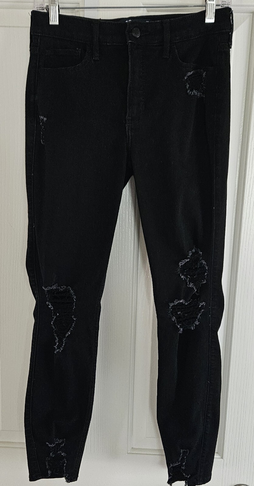 Hollister High Rise Crop Super Skinny Jeans Women's Size 7L Soft Stretch Black