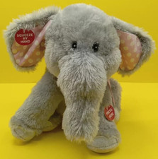 Cuddle Barn Ellie the Elephant Plush 11" Pink Polka Dot Ears Bow Works 2017