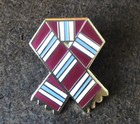 Claret, Blue & White Enamel Football Scarf Pin Badge - West Ham, Burnley etc
