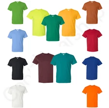 NEW Gildan Men's 50/50 Dryblend Plain Crew Neck Short Sleeves T-Shirt 8000