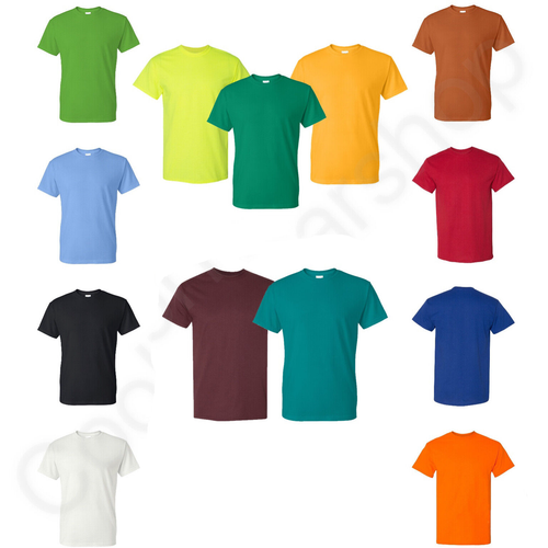 NEW Gildan Men's 50/50 Dryblend Plain Crew Neck Short Sleeves T-Shirt 8000 - Afbeelding 1 van 104