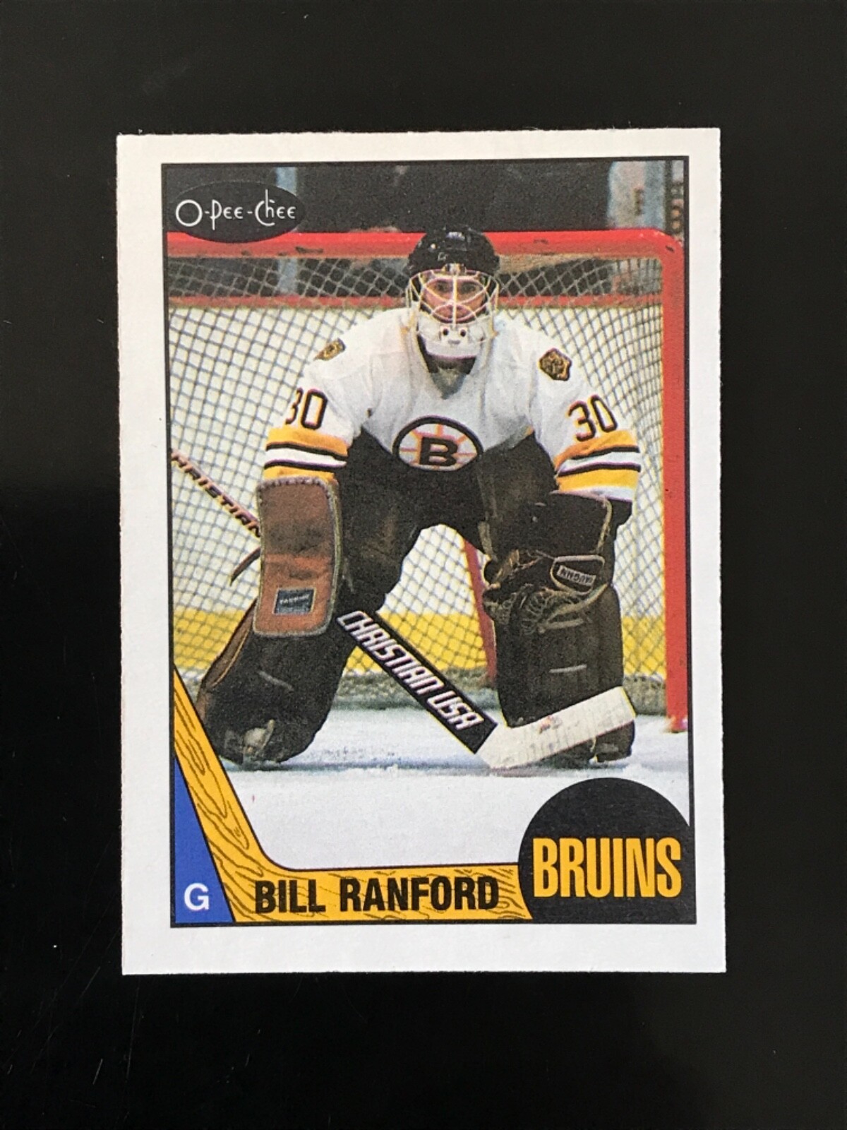 1987-88 O-Pee-Chee Bill Ranford RC #13 Boston Bruins NMMT