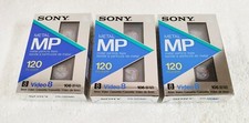 3 Sony 8mm Metal MP 120 Video8 Video Cassette Tapes New Sealed
