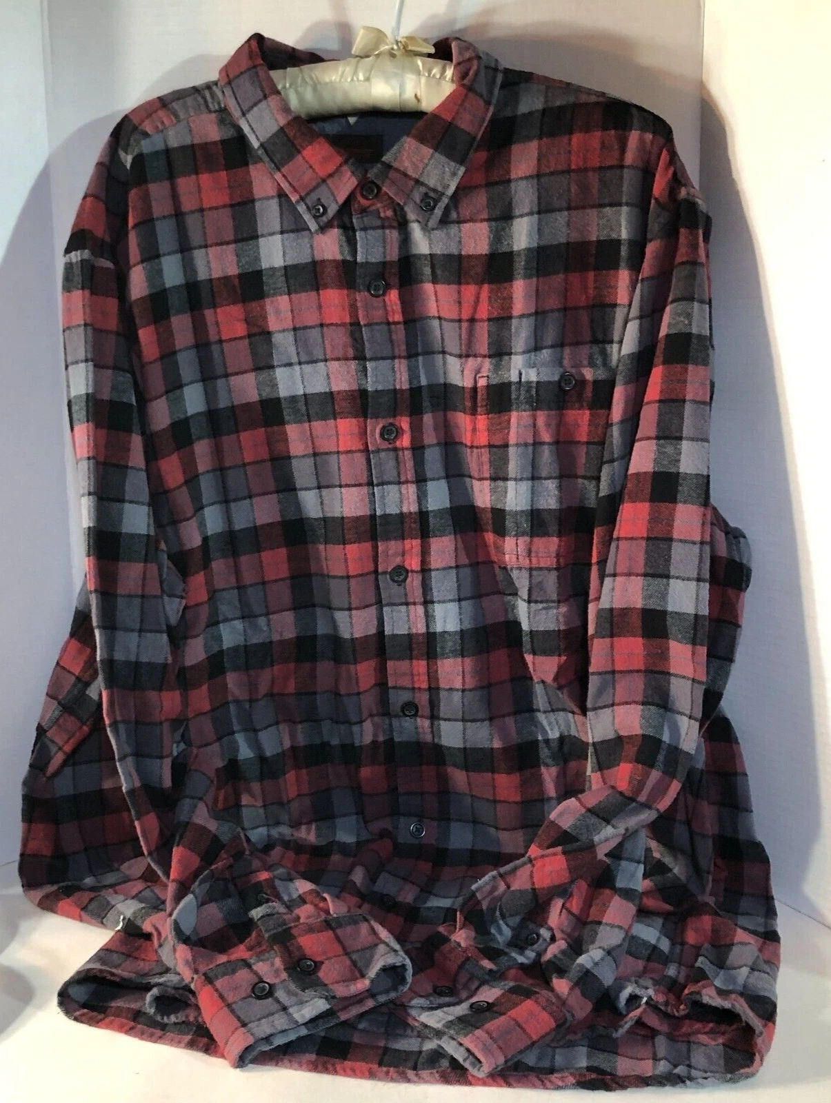 Northwest Territory Men's Flannel Shirt size XXLT Red/Gray/Black Plaid Outdoor