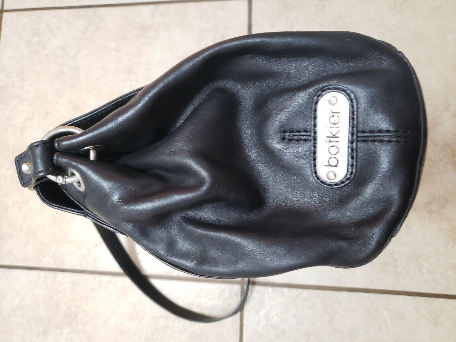 BOTKIER Black Leather Shoulder Bag Purse Satchel … - image 3