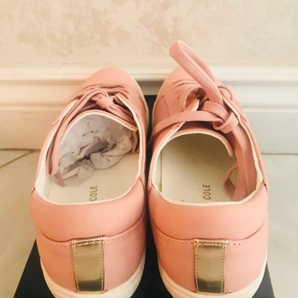 NUEVO KENNETH COLE Mujer Rosa Rosa Rubor Gamuza Tenis TALLA 10 Cómodas  Foto 3 de 4