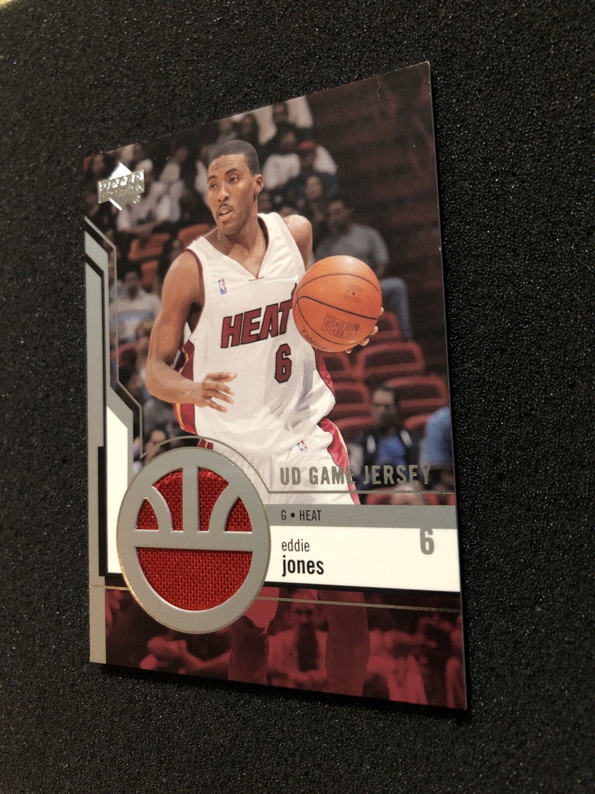 EDDIE JONES 2003-2004 Upper Deck GAME-USED JERSEY Insert #GJ10 BASKETBALL CARD view 3