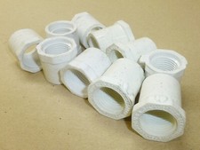 Lot of 10 - 3/4" to 1/2" threaded x slip straight adapter PVC bushing pipe