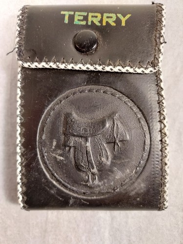 Lot 2 Vintage Laced Leather Kids Wallets Embossed w/Horse & Saddle Equestrian - Picture 3 of 7