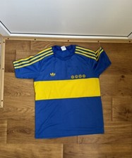 RETRO REPLICA MENS FC BOCA JUNIORS 1981/1982 SOCCER FOOTBALL SHIRT JERSEY SIZE S