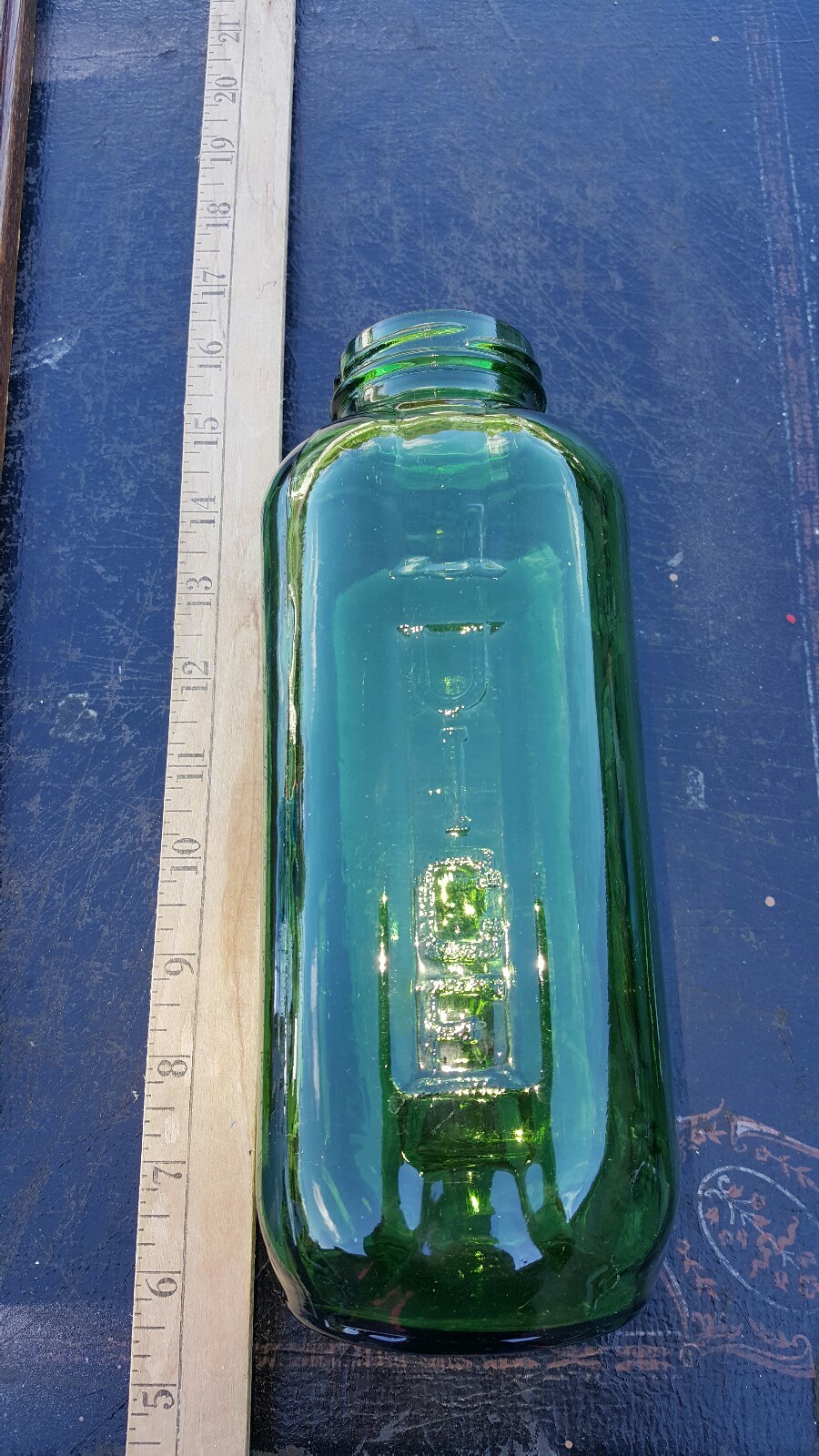 Vintage Green Glass Water Juice Bottle Refrigerator 40 Oz no lid eBay