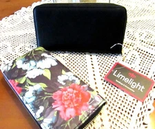  Wallet Bifold Women Card Holder Zip Around. Practicale & Elegant 1Black 1Floral