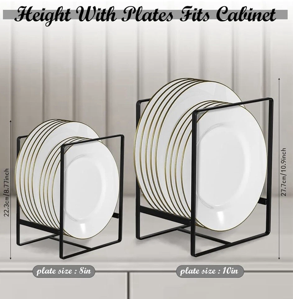 TUAKIMCE 4 Pack Plate Storage Rack, Plate Holders Organizers - Image 2 of 4