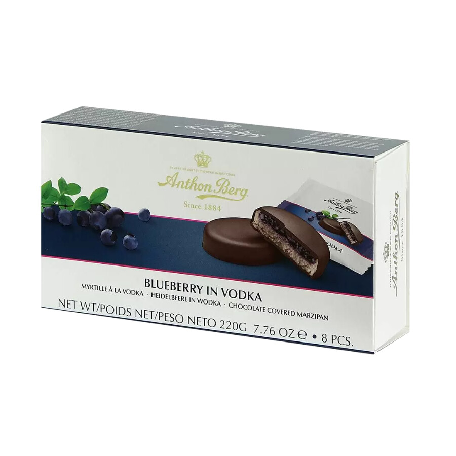 Assorted Liqueurs Dark Chocolate Covered Marzipan Anthon Berg Gift Box