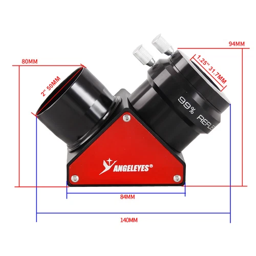 Angeleyes 2 Inch 90° 99% Dielectric Diagonal Mirror+1.25 Inch Adapter Telescope - Picture 3 of 10
