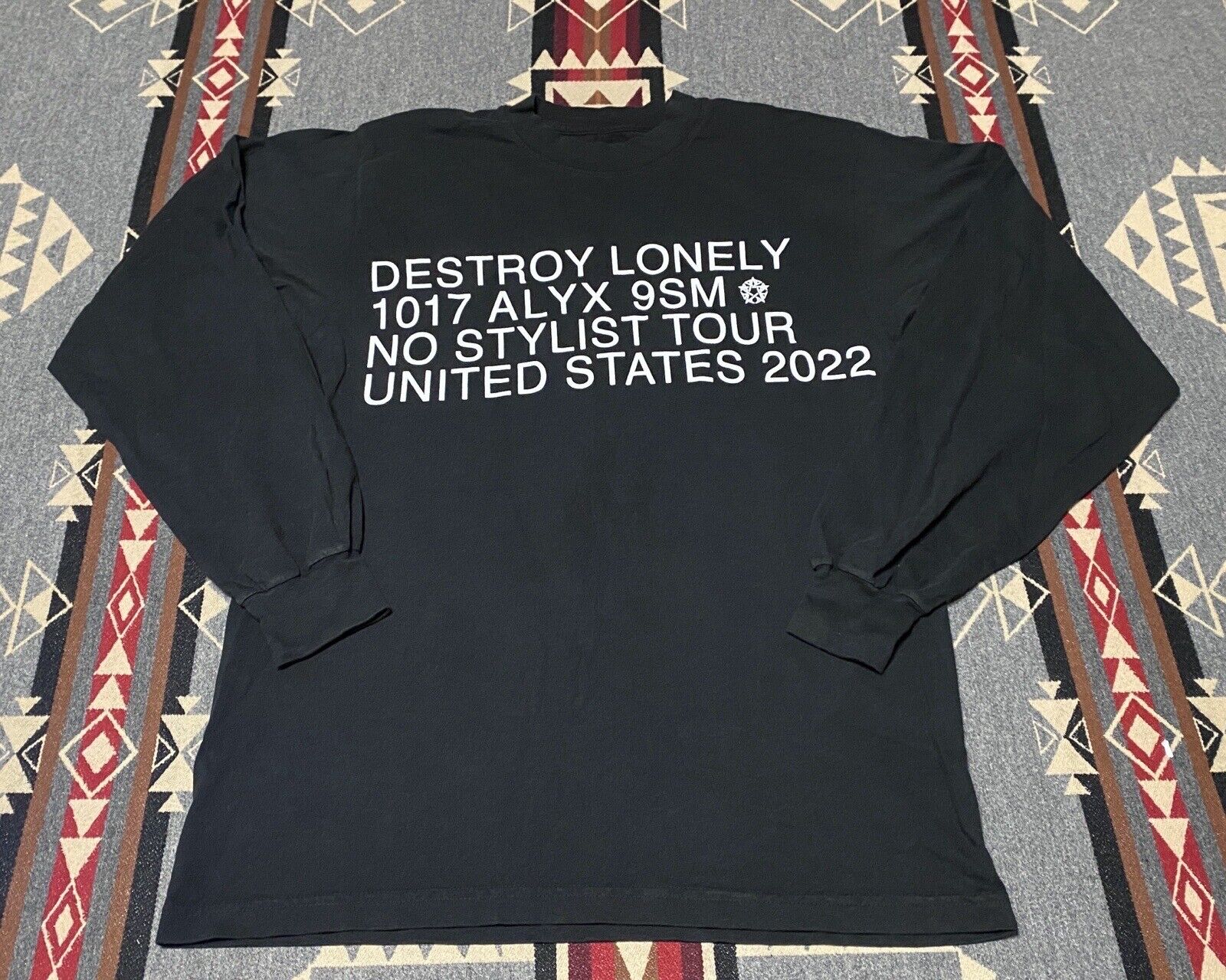 Destroy Lonely 1017 Alyx SSN No Stylist Tour Long Sleeve Shirt 2022 Sz S T58