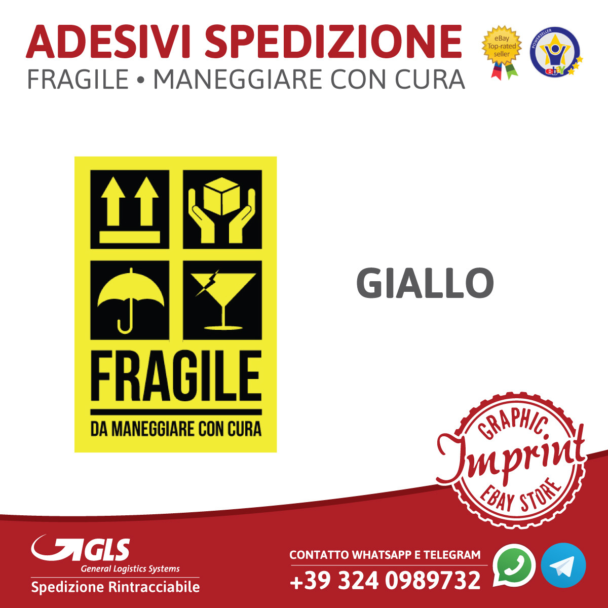 Adesivi Spedizione FRAGILE 4x6 Pollici – Rosso, 250 Pezzi, Maneggiare Con Cura, Etichette Adesive USA - 2