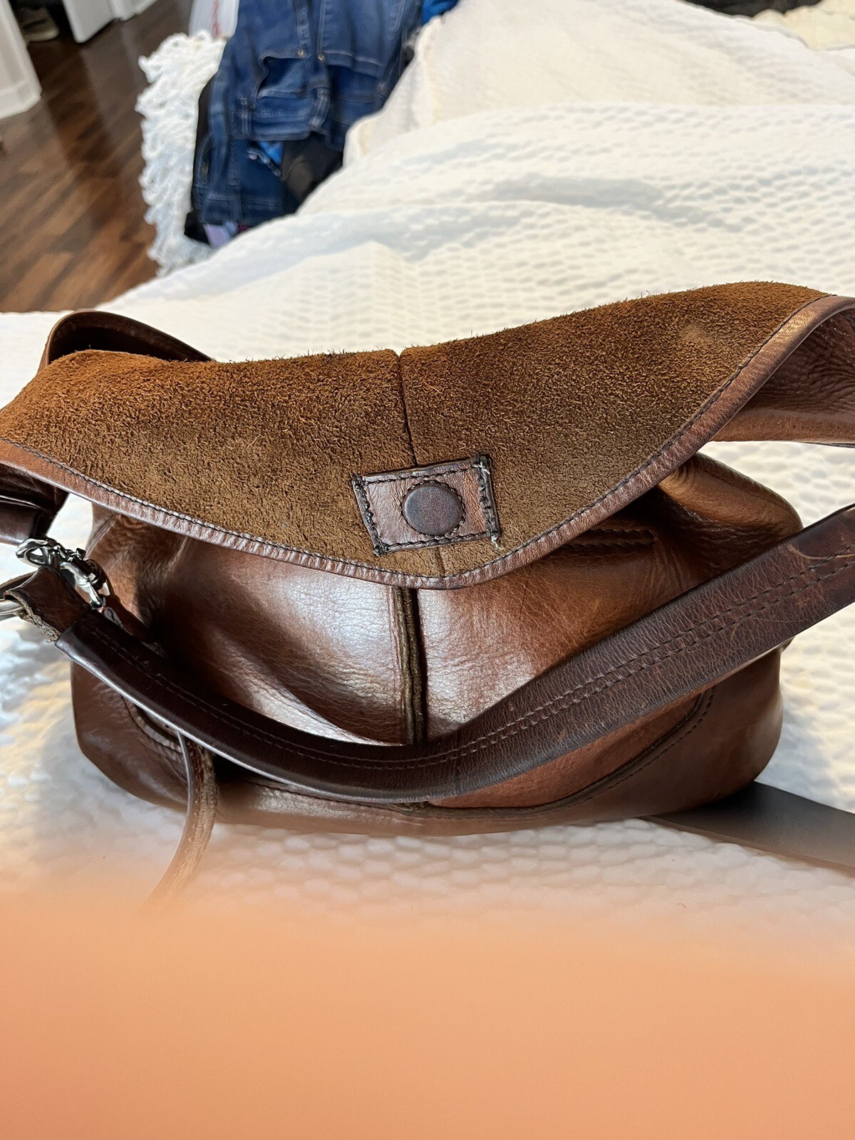 Frye Leather Vintage Saddle Crossbody Bag Brown Cognac eBay