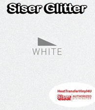Siser White Glitter Iron On Heat Transfer Vinyl For T-Shirts 12" & 20"