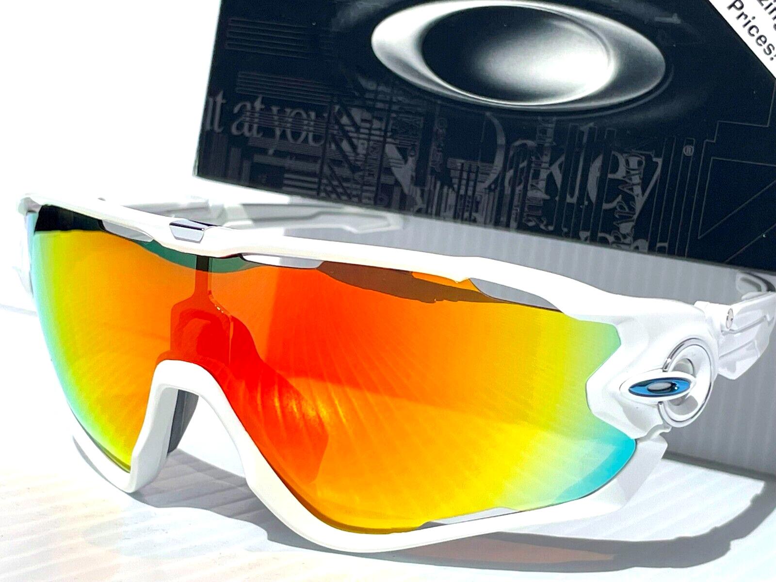 Gafas Oakley JAWBREAKER Blancas con Lente Espejo Galaxy Polarizada Ruby 9290