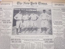 1928 APRIL 8 NEW YORK TIMES SPORTS SECTION - GEHRIG - DUROCHER - NT 5320