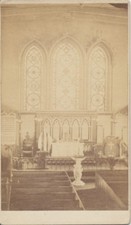 CDV PHOTO OF ST STEPHENS CHURCH W/ REVEREND 