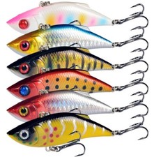6PCS Fishing Lure VIB Crankbait 10g Minnow Swimbait Bass Sinking Hard Trout Bass