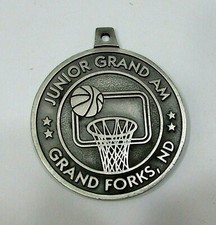 Vintage JUNIOR GRAND AM GRAND FORKS ND Basketball Medal 2nd Place 6th Grade