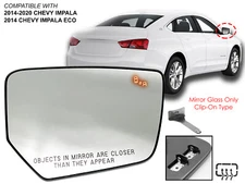 For Door Mirror Glass Heated BSD 2014-2020 CHEVY IMPALA Passenger Side GM1325219