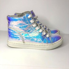 Justice Shoemetallic Reflective High Top Size 5 Sneakers