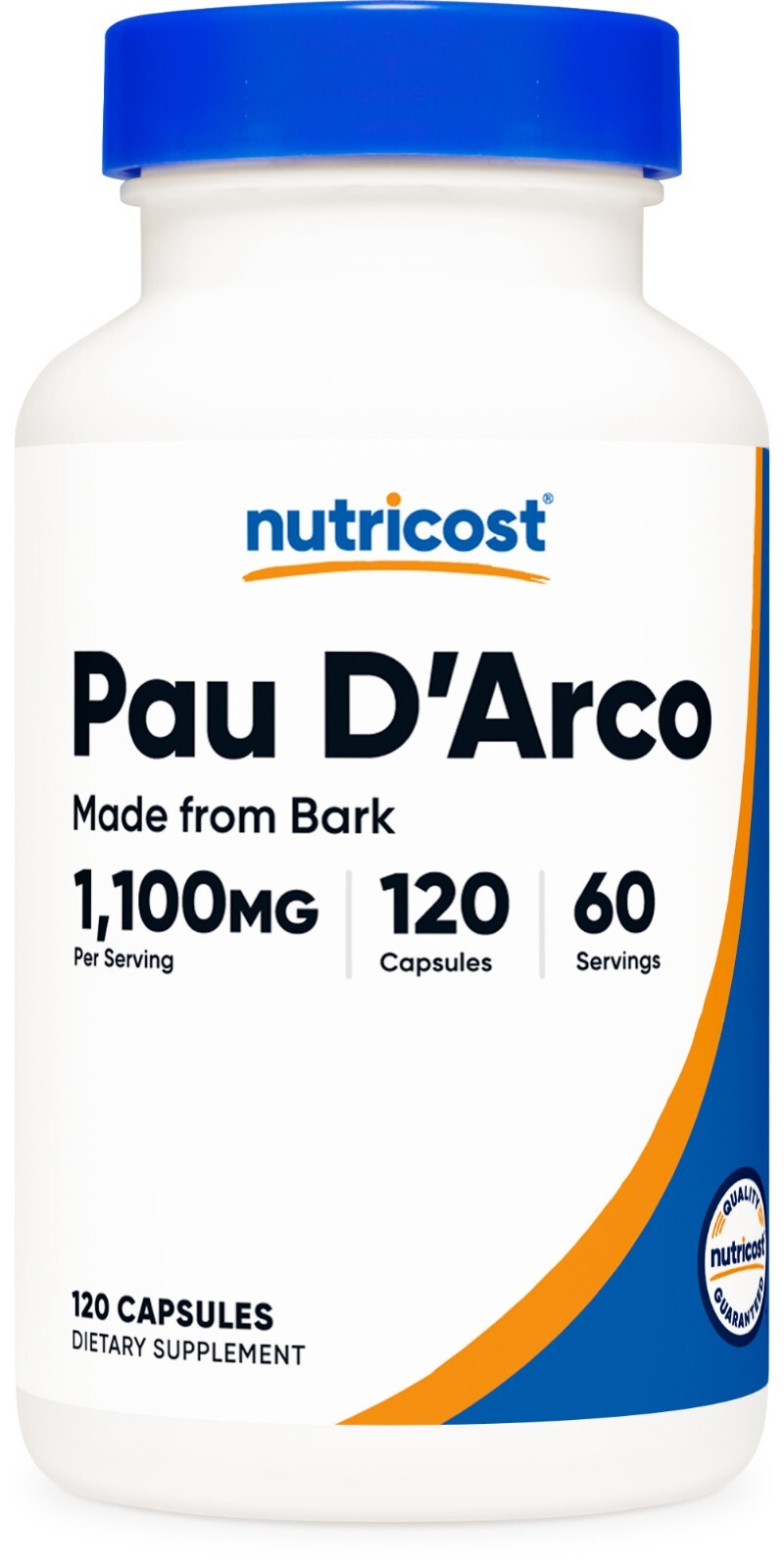 Nutricost PAU DArco Внутренняя кора 1100 мг, 120 вегетарианских капсул (60 порций)