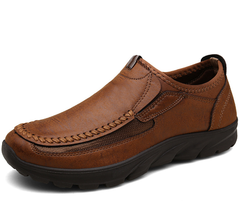 SAOLA Mocassini classici marroni da uomo in pelle casual suola morbida scarpe basse comode