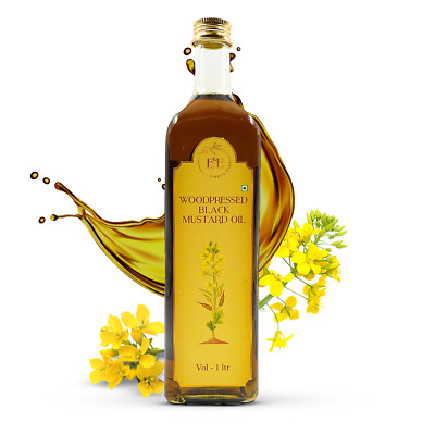 Earth & Essentials Woodpressed Black Mustard Oil 1000 ml I Pure Cooking Oil 100%
