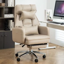 Office Chair Ergonomic Executive Computer Desk Chair High Back Adjustment Beige