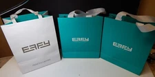 EFFY 3 Empty Gift Shopping Heavy Paper BAG BAGS 9”x8”x3”  Ribbon Handles NEW