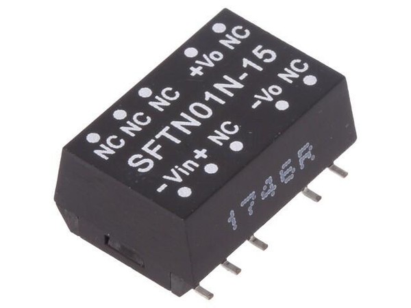 SFTN01N-15 Wandler: Dc/Dc 1W Ueing: 21,6-26,4V 15VDC Iausg: 67Ma Smd 1,2G Mean W-image