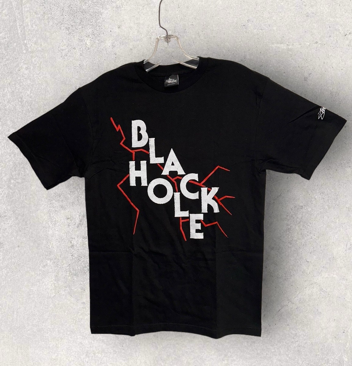 Stussy Black Hole Iconic Lightning T Shirt Men's Small 19