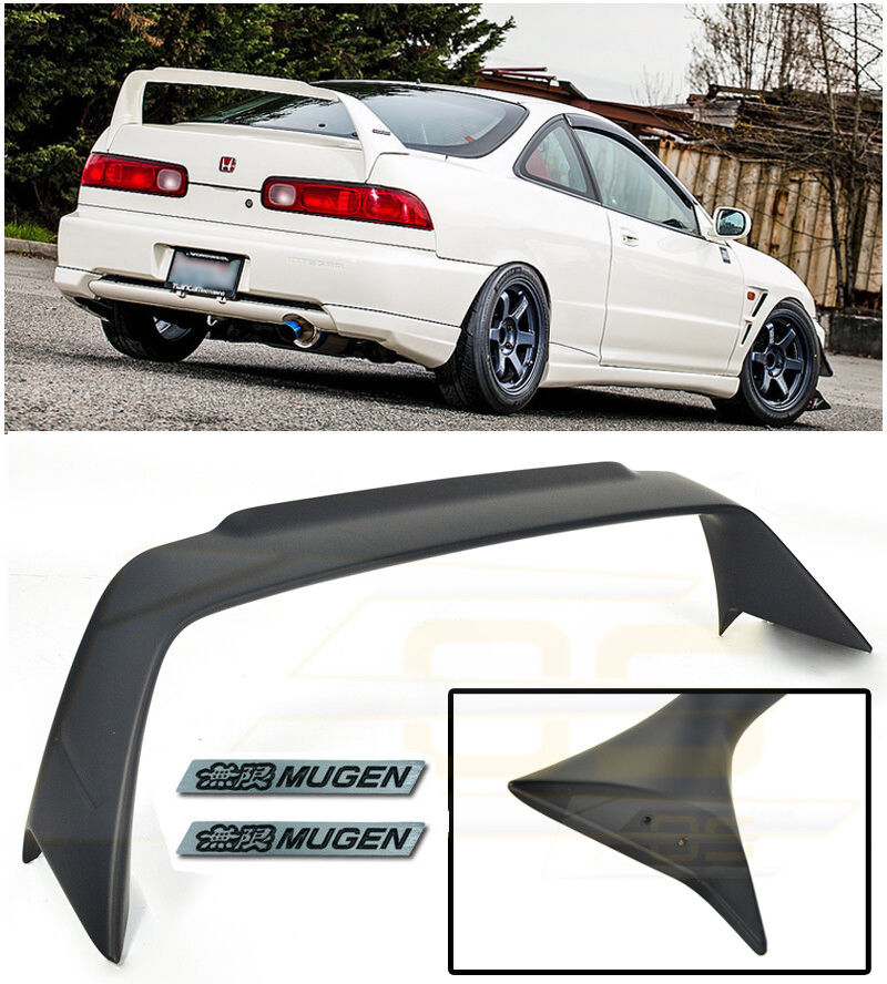 MUGEN Style Rear Lid Wing Spoiler Black Emblem Pair For 94-01 Acura Integra DC2