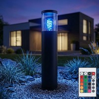 Sockelleuchte AußEnstehlampe Gartenlampe Dimmbar Fernbedienung Schwarz Rauch Led