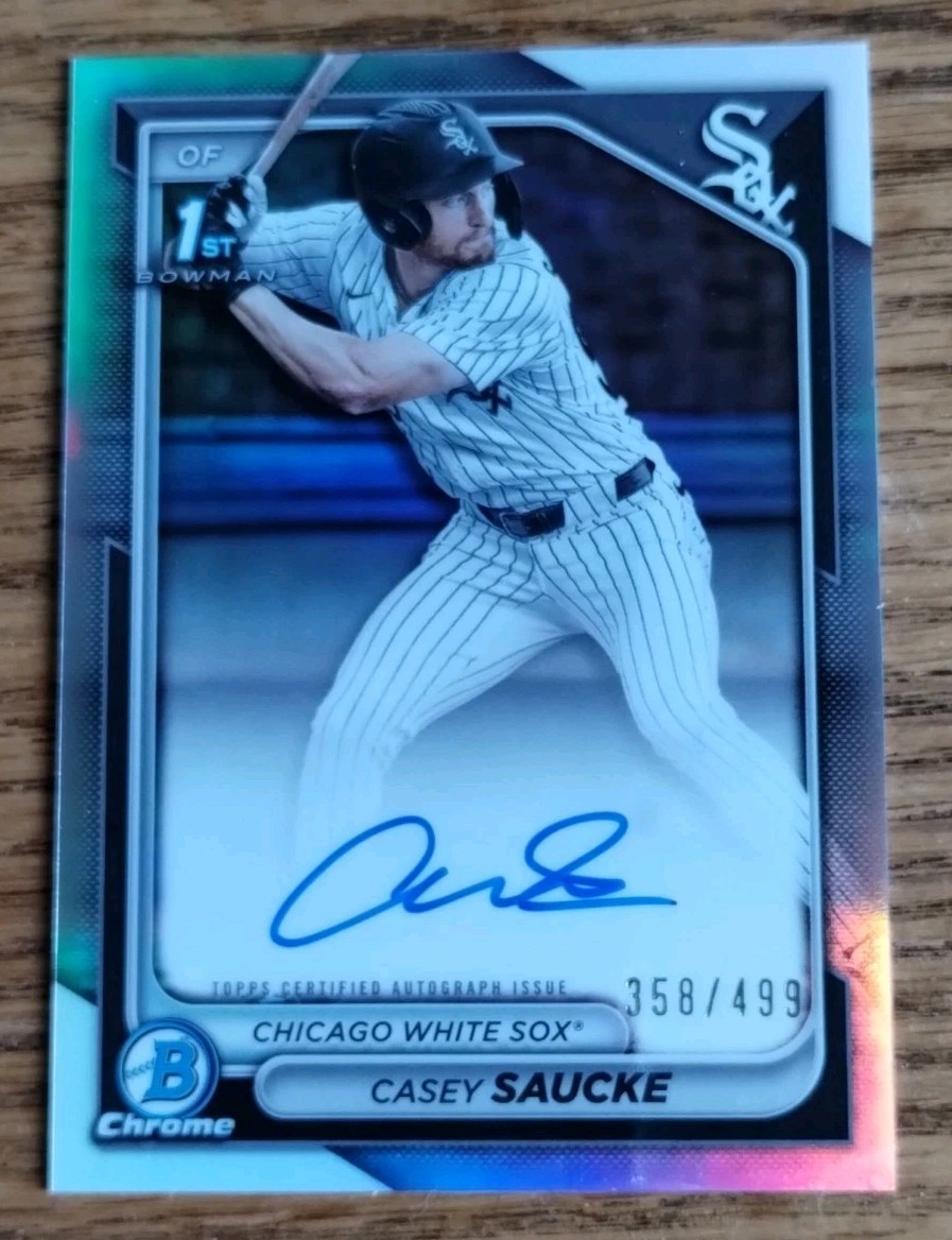2024 Bowman Draft - 1st Bowman Chrome Casey Saucke Auto #CPA-CSA Refractor /499