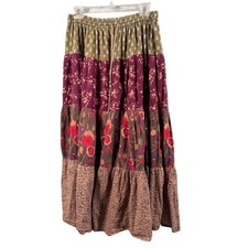 Vintage Sag Harbor Women's Floral Maxi Skirt Multicolor Size S Summer Casual