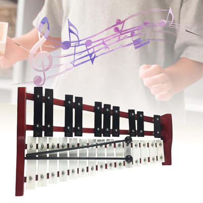 25 Tasten Glockenspiel Xylophon professionelles kompaktes Maß 15,7 x 9,8 x 3 Zoll